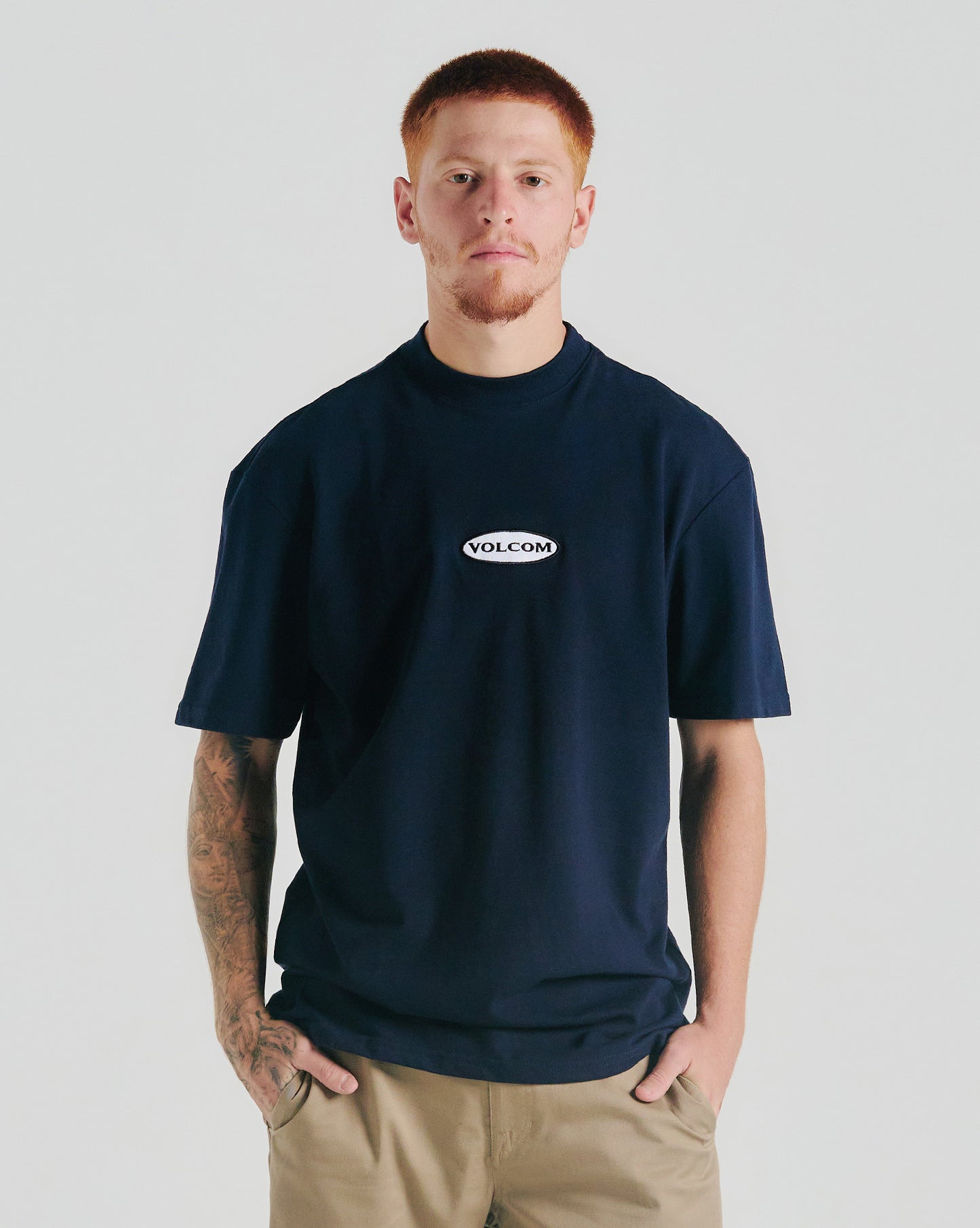 Camiseta Volcom MC Ringer Time Azul Marinho