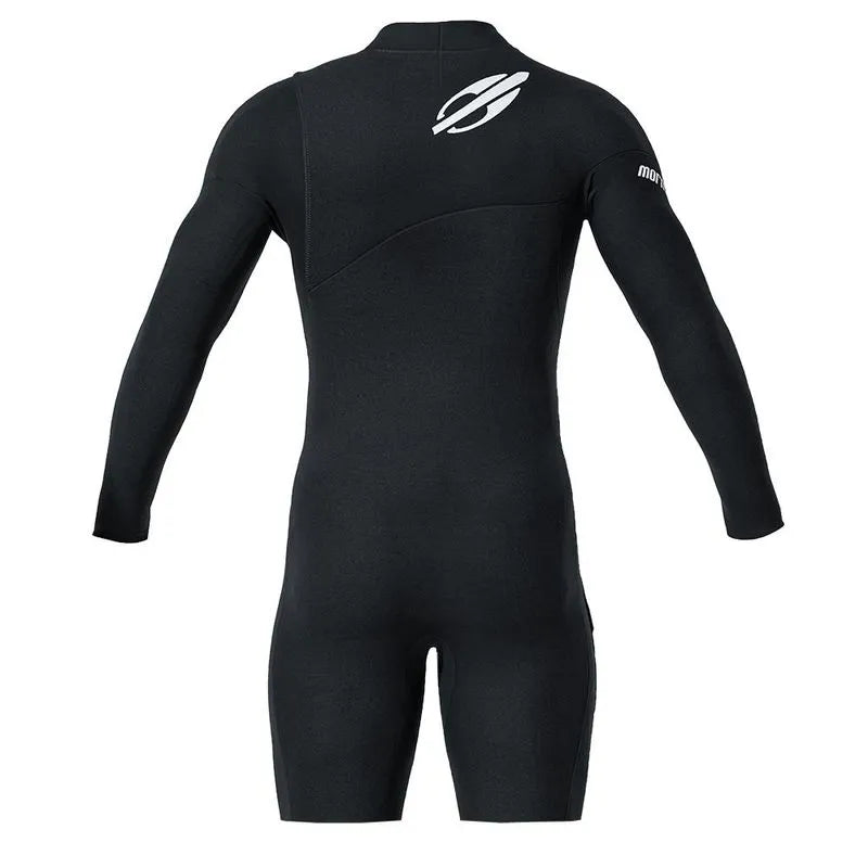Short john Mormaii Manga Longa Chestzip 1mm Flexxxa Pro Surf Preto