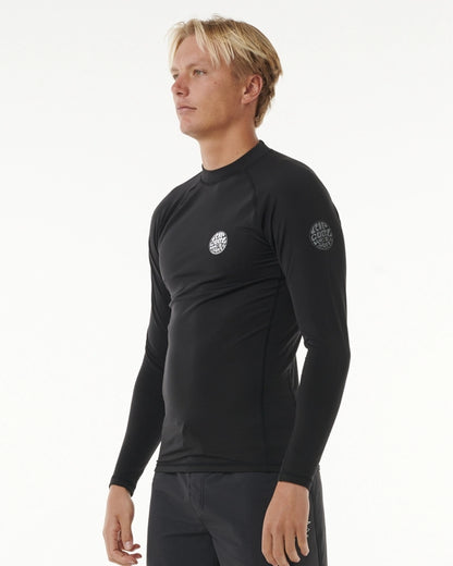 Camiseta De Lycra Rip Curl Manga Longa Icons UPF Brushed Black