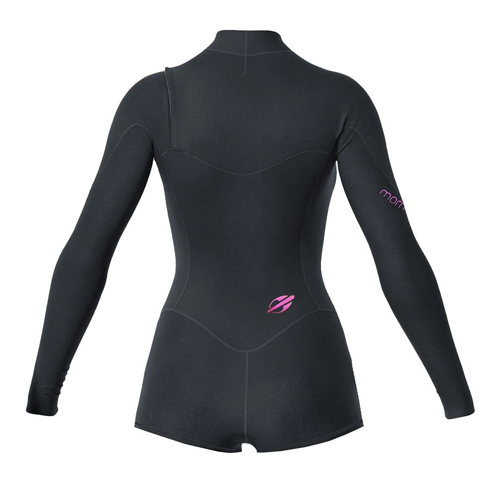 Short John Mormaii manga longa chestzip 1mm feminino diva pro uv-suit surf Preto