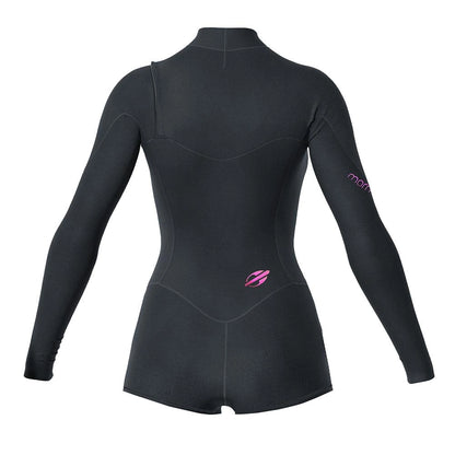 Short John Mormaii manga longa chestzip 1mm feminino diva pro uv-suit surf Preto