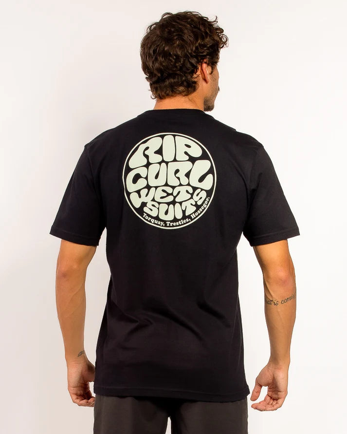 Camiseta Rip Curl Wettie Logo Tee Big Black