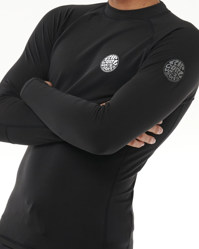 Camiseta De Lycra Rip Curl Manga Longa Icons UPF Brushed Black
