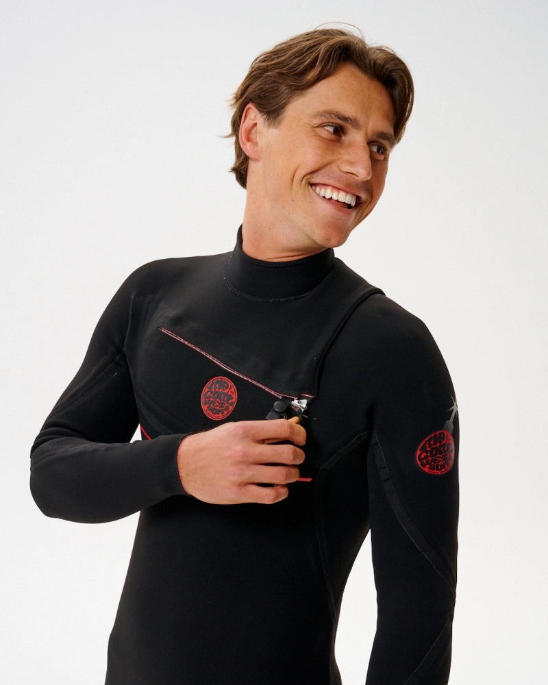 Long John Rip Curl Flashbomb Fusioin E7 Chest Zip Black 3/2 mm