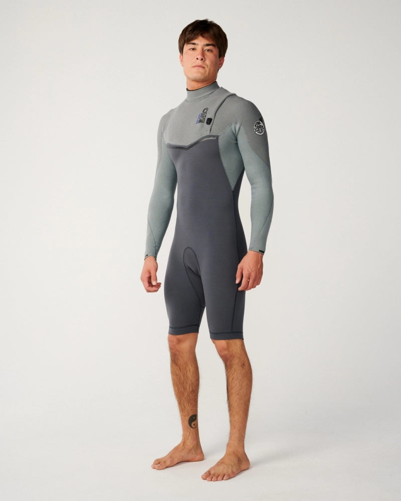 Short John Rip Curl E-Bomb 2/2mm Zip Free Cinza
