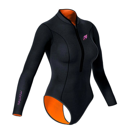 Short John Mormaii manga longa frontzip 1mm feminino diva pro uv-suit surf