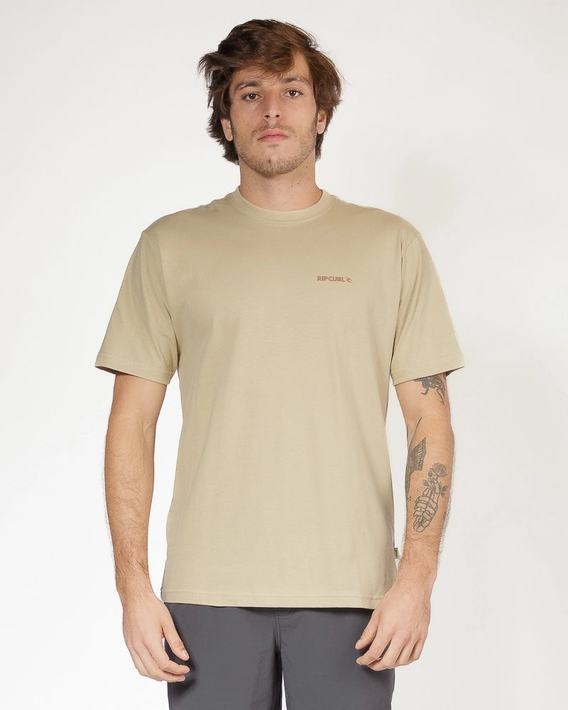 Camiseta Rip CurlBrand Icon Khaki Sand