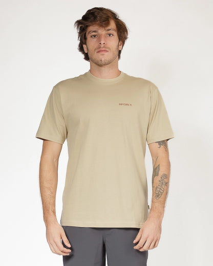 Camiseta Rip CurlBrand Icon Khaki Sand