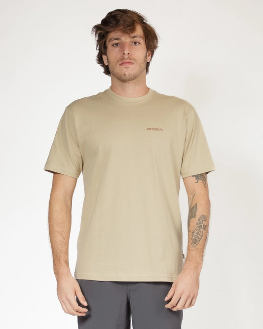 Camiseta Rip CurlBrand Icon Khaki Sand